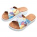 Women Casual Comfy Summer Vacation Colorful Leaf Pattern Outdoor Slippers