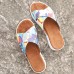 Women Casual Comfy Summer Vacation Colorful Leaf Pattern Outdoor Slippers