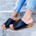 Plus Size Women Casual Retro Clogs Comfy Opened Toe Slippers