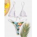 Women Tropical Print Triangle String Hot Swimwear Backless Bikini