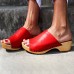 Plus Size Women Casual Retro Clogs Comfy Opened Toe Slippers